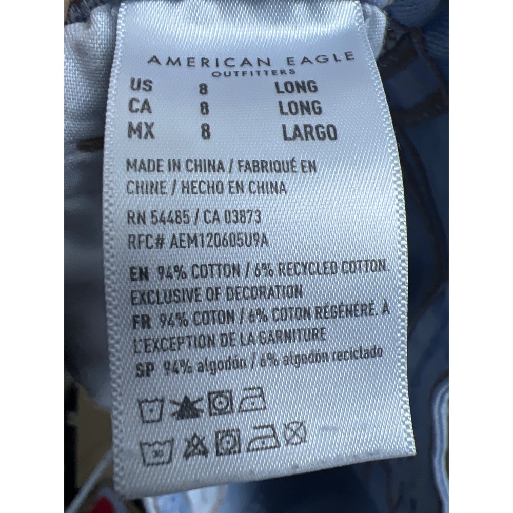 American Eagle Light Wash Distressed Mom‎ Jeans High Rise Ripped Denim 8 
Long - Picture 8 of 9